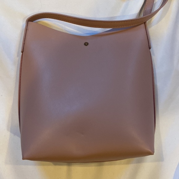 Samara Anthropologie Blush Color X body EUC, Vegan Leather gold button closure! - Picture 4 of 13